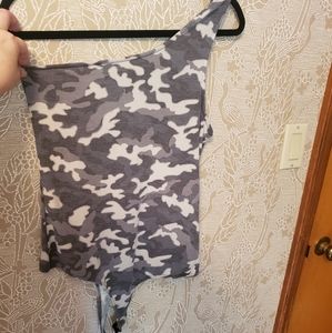 Camo One Shoulder Bodysuit